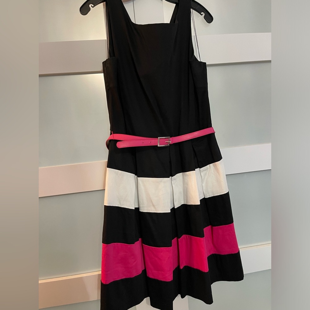 TIANA B. Black, white and pink color black dress pants size 12 for